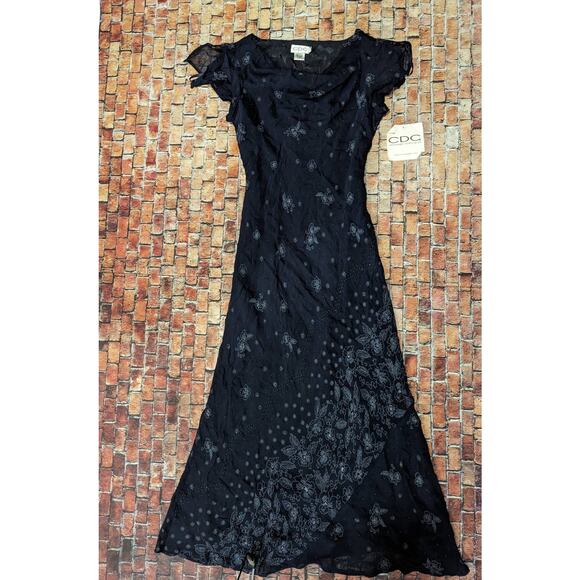 NWT VINTAGE RAMPAGE METALLIC FLORAL LACE LONG DRESS  Size 4 - Picture 3 of 8